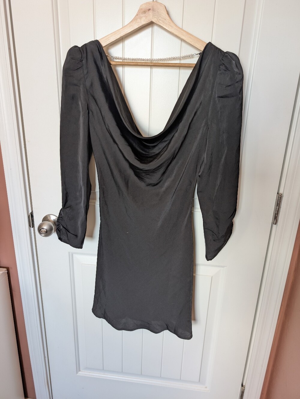 NWT Astr The Label Lottie Long Sleeve Mini Dress Small Black